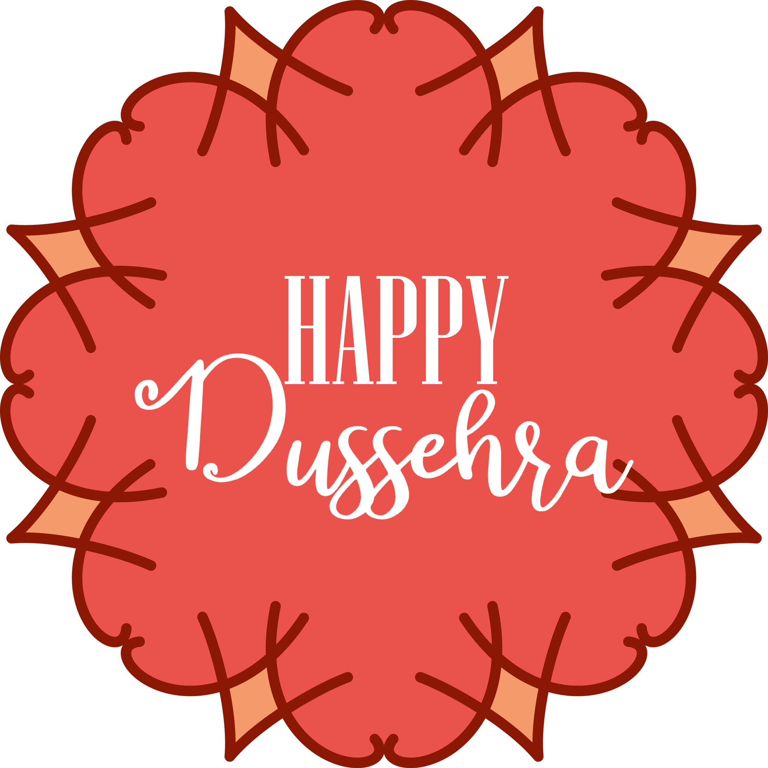 Happy Dussehra Red Transparent Clipart