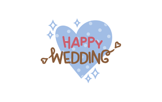 Happy Wedding Sticker PNG