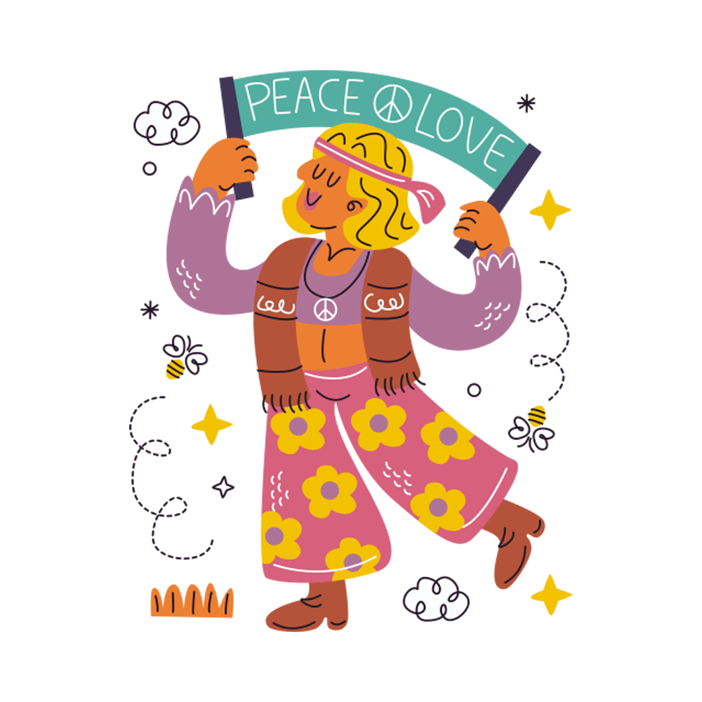 Hippie Free Sticker Transparent Image