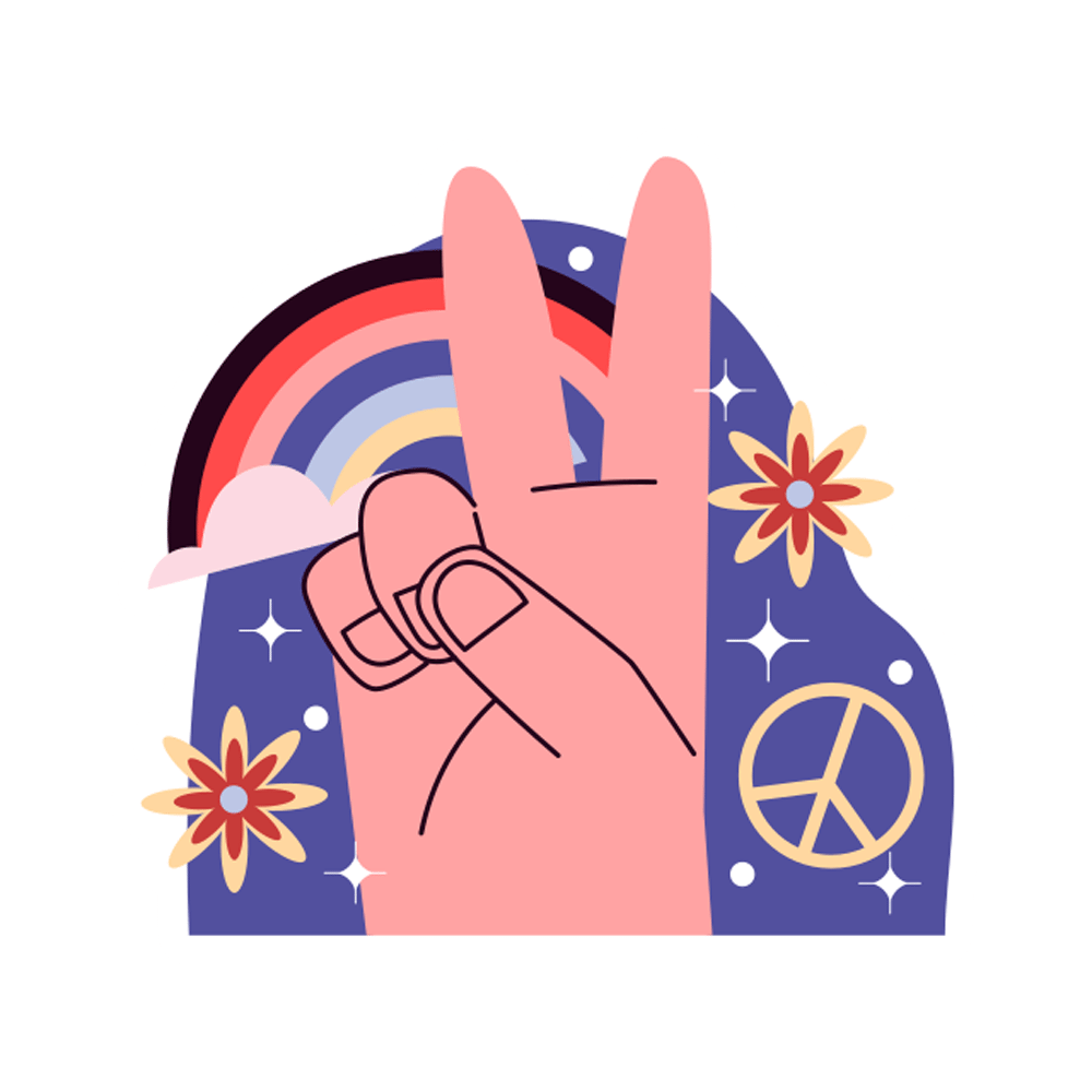 Hippie Free Sticker Transparent Gallery