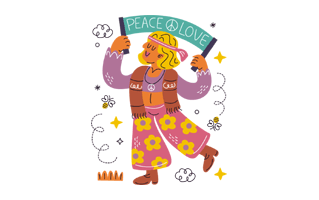Hippie Free Sticker PNG
