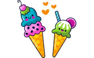 Ice Cream Cone Free Sticker PNG
