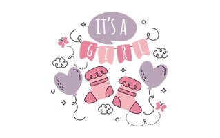 Its A Girl Free Sticker PNG