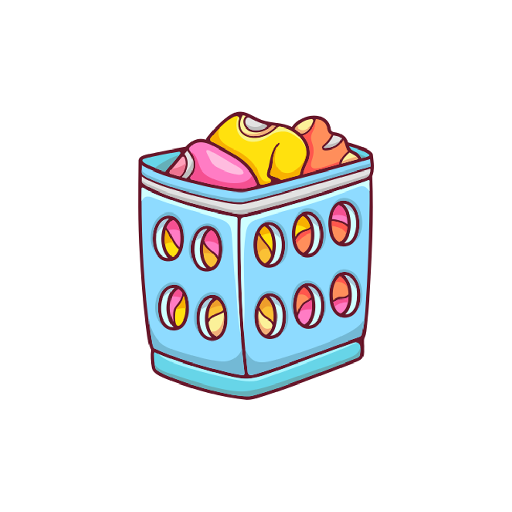 Laundry Basket Free Sticker Transparent Clipart