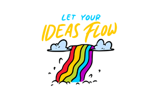 Let Your Ideas Flow Free Sticker PNG