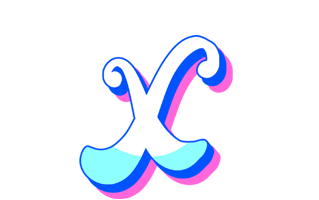 Letter X Free Sticker PNG
