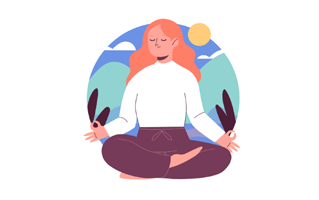 Meditating Sticker PNG
