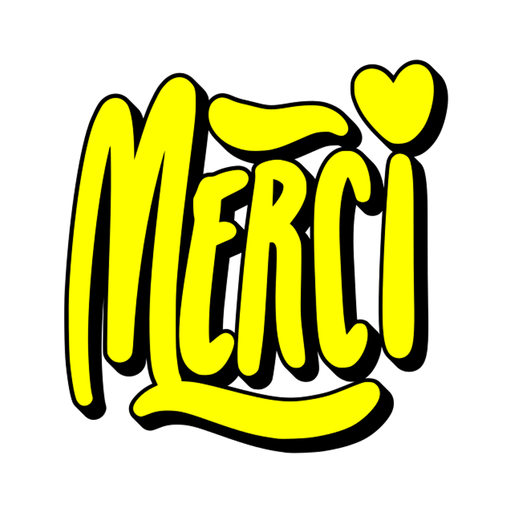 Merci Free Sticker Transparent Image