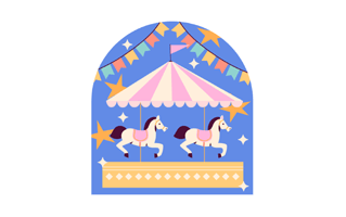 Merry Go Round Free Sticker PNG