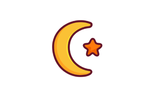 Moon And Stars Free Sticker PNG