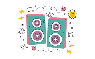 Music Speaker Sticker PNG