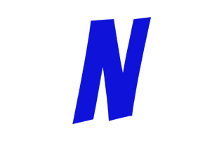 N Alphabet Blue PNG