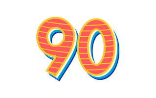 Ninety Free Sticker PNG