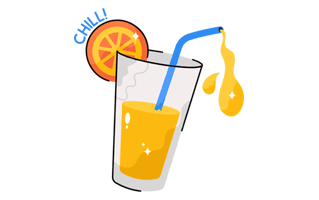 Orange Juice Sticker PNG