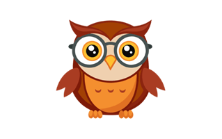 Owl Cartoon Sticker PNG