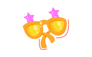 Party Glasses Sticker PNG