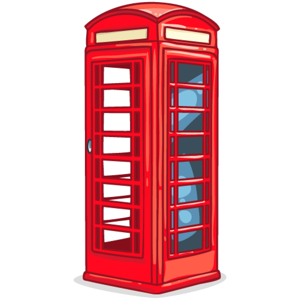 Red Telephone Box Transparent Clipart