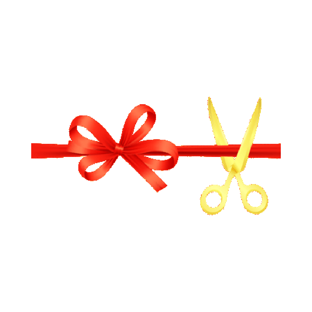Ribbon Cutting Sticker Transparent Image