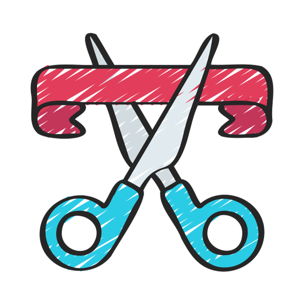 Ribbon Cutting Sticker Transparent Photo