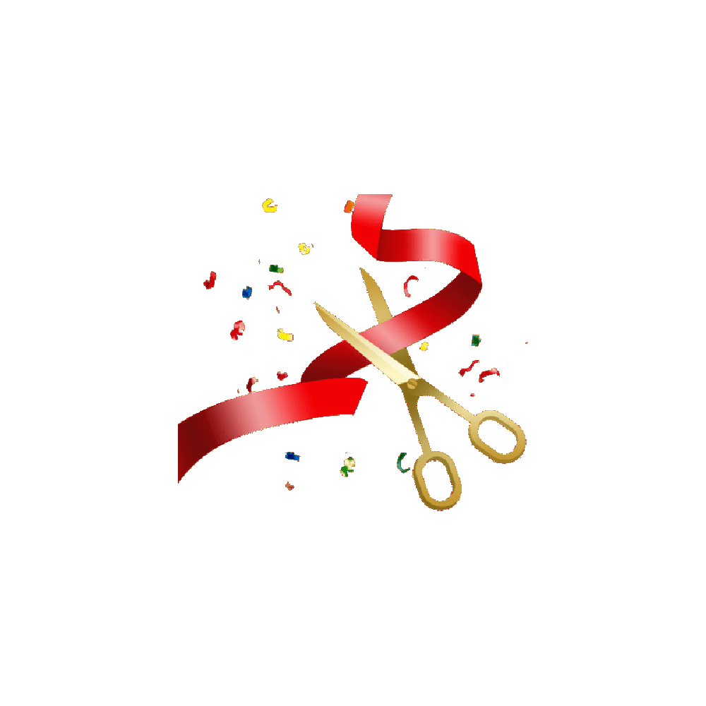 Ribbon Cutting Sticker Transparent Picture