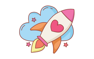 Rocket Launch Sticker PNG