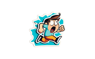 Running Free Sticker PNG