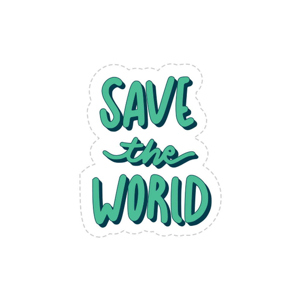 Save The World Sticker Transparent Picture
