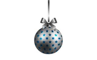 Silver Christmas Ball PNG