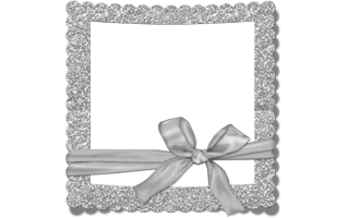 Silver Glitter Frame PNG