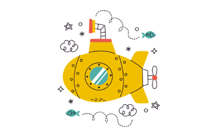 Submarine Sticker PNG
