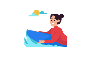 Surfing Sticker PNG