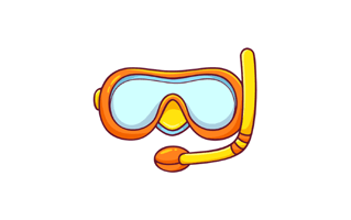 Swimming Glasses Sticker PNG
