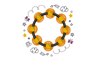 Tambourine Sticker PNG