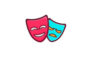 Theater Masks Sticker PNG