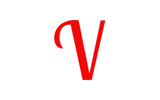 V Alphabet Red PNG