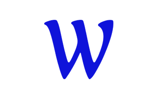 W Alphabet Blue PNG