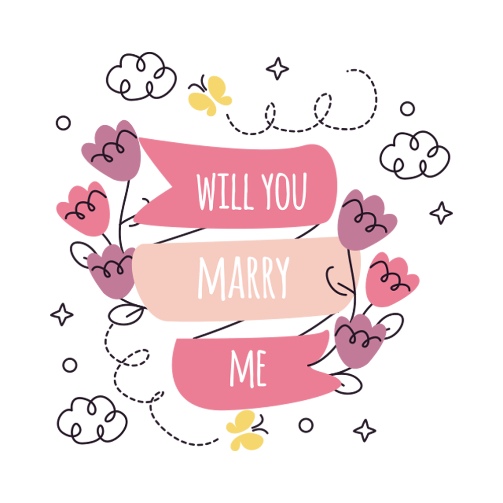 Will You Marry Me Free Sticker Transparent Image