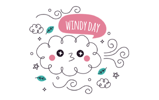 Windy Sticker PNG