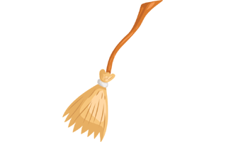 Witch Broom Sticker PNG