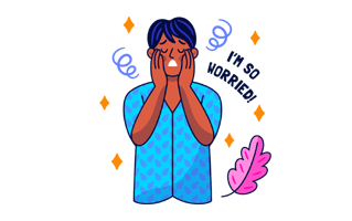 Worried Free Sticker PNG